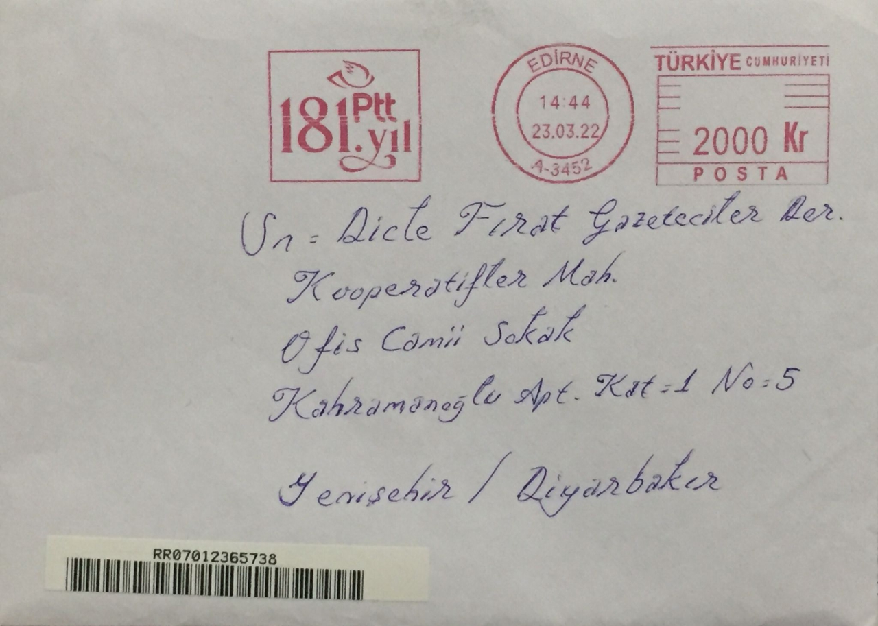 Erdal Süsem'in 21 Mart 2022 tarihli mektubu